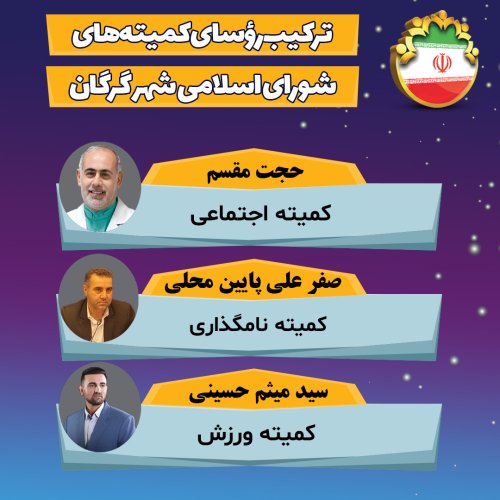 ترکیب هیات رئیسه کمیته ها و کمیسیون های داخلی شورای اسلامی شهر گرگان